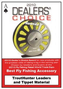 DealerChoiceAward-2010 trout hunter tippet award